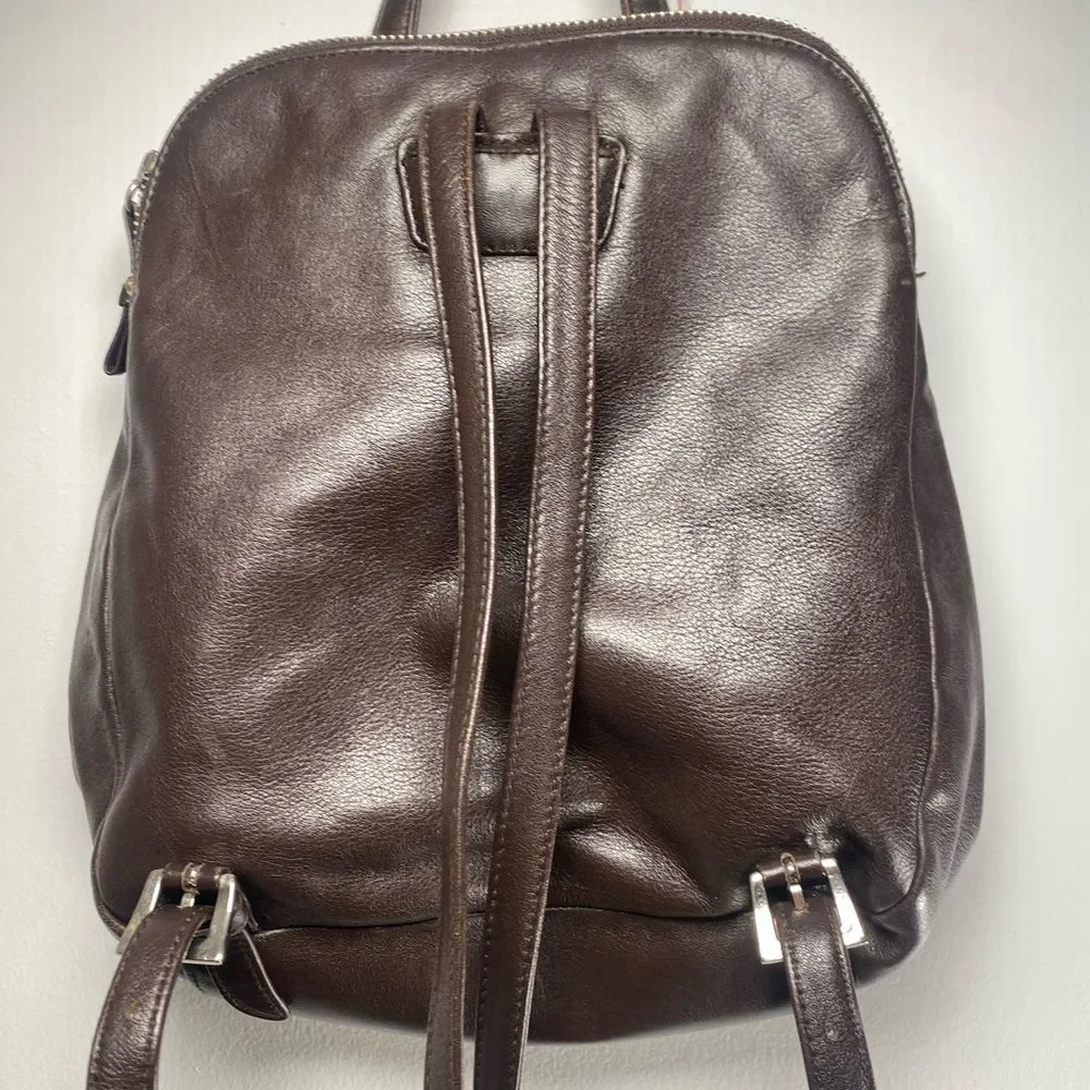 Vintage-style 2000s GUESS Brown Leather 9 Inch Backpack